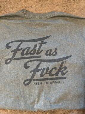 Speed Society Men's Heather Slate Graphic Tee ‘fast as f…’ Men’s M